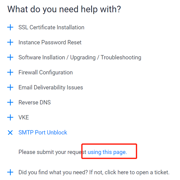 How to submit a request to open SMTP Port 25 | Open Ticket on Vultr